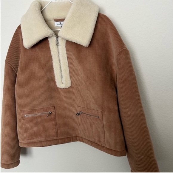 Naadam Vegan Shearling Quarter Zip Jacket NWT - Picture 5 of 11